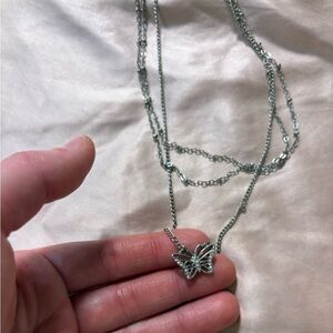 Elegant Silver Butterfly Pendant Necklace